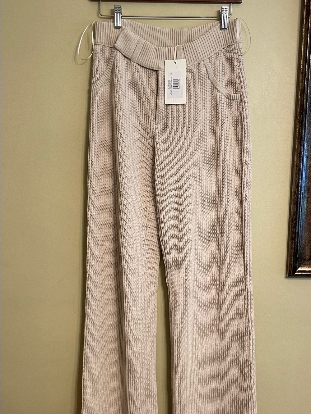 Aya Muse Vena Pants Wide Leg Beige Medium NWT